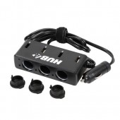 Αντάπτορας Αναπτήρα Τριπλός με 4 USB 12/24V με καλώδιο 85cm Φις Αναπτήρα americat.gr