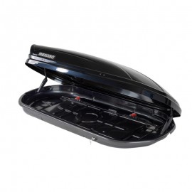 Menabo - Μπαγκαζιέρα Οροφής Mania 580 Duo Διπλό Άνοιγμα Black με Δαγκάνες Crab (Μαύρη / Γυαλιστερή 224,4x89x36,4cm) για Ασφαλή Μεταφορά Φορτίου - 1 Σετ (16910/MB) 580 Λίτρα americat.gr