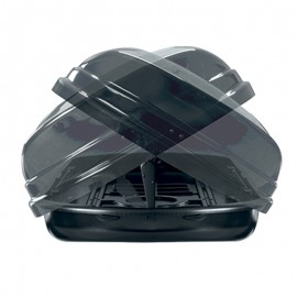 Menabo - Μπαγκαζιέρα Οροφής Mania 580 Duo Διπλό Άνοιγμα Black με Δαγκάνες Crab (Μαύρη / Γυαλιστερή 224,4x89x36,4cm) για Ασφαλή Μεταφορά Φορτίου - 1 Σετ (16910/MB) 580 Λίτρα americat.gr