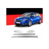 TRIM ΠΑΡΑΘΥΡΩΝ ΑΝΟΞ.ΑΤΣΑΛΙ ΧΡΩΜΙΟ S-DIZAYN ΓΙΑ FORD FOCUS 5D HB 2011+ - 8ΤΕΜ Αυτοκόλλητα Προφίλ και Τριμ americat.gr