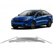 TRIM ΠΑΡΑΘΥΡΩΝ ΑΝΩ ΑΝΟΞΕΙΔΩΤΟ ΑΤΣΑΛΙ ΧΡΩΜΙΟ ΓΙΑ FORD FOCUS SD 2011+ S-DIZAYN - 8 TEM. Διάφορα Διακοσμητικά Χρωμίου americat.gr