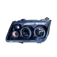 Φανάρια Μπροστινά Angel Eyes VW BORA 09.98+ Μαύρα VW americat.gr