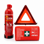 Race Axion – Σετ Οδικής Βοήθειας με Πυροσβεστήρα Αφρού 1L, Τρίγωνο Ασφαλείας και Φαρμακείο DIN 13164-2022 για Πλήρη Ετοιμότητα σε Έκτακτες Ανάγκες – 1 Σετ (SET.1001) Πυροσβεστήρες americat.gr