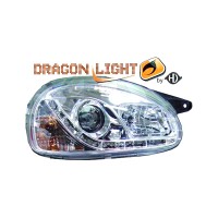 ΦΑΝΑΡΙΑ ΓΙΑ OPEL CORSA B 3/5D 2.93-10.00 DRAGONLIGHT+LED CHROME Opel americat.gr