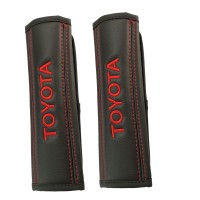 Μαξιλαράκια ζώνης TOYOTA 22 X 7,5 cm από PVC δερματίνη σε μαύρο χρώμα με κόκκινο, ραμμένο logo και αυτοκόλλητες ταινίες τύπου velcro Race Axion - 2 τεμάχια Μαξιλαράκια Ζώνης Ασφαλείας americat.gr
