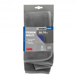 Lampa - Πανάκι καθαρισμού Microfibre (Μικροΐνες) Διπλής Όψης Premium (50x70 cm) - Γκρι / Μπλέ - 1 τεμ. (L3718.3) Πανιά και Σφουγγάρια americat.gr
