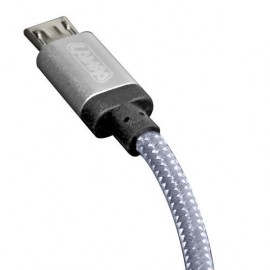 ΚΑΛΩΔΙΟ ΦΟΡΤΙΣΗΣ & ΣΥΓΧΡΟΝΙΣΜΟΥ MICRO USB SUPER RESISTANT 100cm SILVER LINE Καλώδια americat.gr