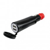 Φορτιστής Αναπτήρα με διπλό USB PLUG-IN EVO 90 μοίρες 12/24V 2,5A Φορτιστές 12 και 24V americat.gr