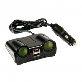 ΑΝΤΑΠΤΟΡΑΣ 2ΠΛΟΣ ΑΝΑΠΤΗΡΑ + 2USB 12/24V Φις Αναπτήρα americat.gr