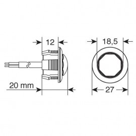 ΦΩΣ ΟΓΚΟΥ 12/24V LED ΠΟΡΤΟΚΑΛΙ ΣΤΡΟΓΓΥΛΟ 19,5mm 1ΤΕΜ. Φώτα Ογκου americat.gr