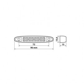 ΦΩΣ ΟΓΚΟΥ 4LED ΚΟΚΚΙΝΟ 12/24V 96mm ΑΔΙΑΒΡΟΧΟ 1ΤΕΜ. Φώτα Ογκου americat.gr