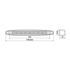 ΦΩΣ ΟΓΚΟΥ 8LED ΚΟΚΚΙΝΟ 12/24V 150mm ΑΔΙΑΒΡΟΧΟ 1ΤΕΜ. Φώτα Ογκου americat.gr