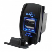 CarCommerce - ΔΙΠΛΗ ΘΥΡΑ USB 12/24V - 5V - 3100mA ΜΕ ΚΑΠΑΚΙ ΣΕ ΠΛΑΙΣΙΟ ΔΙΑΚΟΠΤΗ - 1 τεμ. (42557-CC) Διάφορες Πρίζες και Φις americat.gr