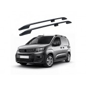 ΜΠΑΡΕΣ ΟΡΟΦΗΣ ΓΙΑ OPEL COMBO / PEUGEOT PARTNER / RIFTER 2019+ ΠΑΡΑΛΛΗΛΕΣ ΑΛΟΥΜΙΝΙΟΥ L1 ΜΑΥΡΕΣ ΟMTEC - 2 TEM. Παράλληλες Μπάρες Οροφής americat.gr