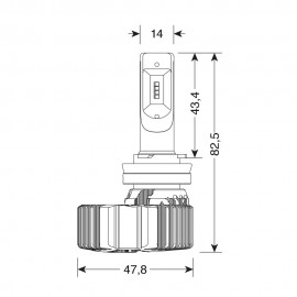 Lampa - LED Kit τύπου H8/H9/H11/H16 τάσης 9>32V φωτεινότητα 4500lm απόδοση 50W τύπος βάσης PGJ19-X Halo Serie 4 Fit-Master ZES Chips για ισχυρό και ομοιόμορφο φως εύκολη εγκατάσταση και αξιόπιστη απόδοση σε όλες τις συνθήκες οδήγησης – 2 τεμ. (L5780.0)