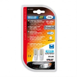 T10 10-30V W2,1x9,5d 175lm (καρφωτό) Λευκό Διάθλασης MEGA-LED 45 CREE-LED BLISTER 2τεμ. Χωρίς Κάλυκα americat.gr