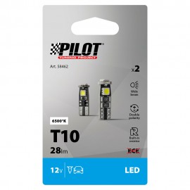 Lampa - Λαμπάκια T10 W5W 12V W2,1x9,5d 28lm Hyper-Led 9 Λευκό Διαχέσεως 3 SMD x 3 Chips Τριπλοεστιακά CAN-BUS με Ενσωματωμένη Αντίσταση - 2 Τεμ. (5846.2-LM) Χωρίς Κάλυκα americat.gr
