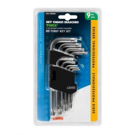 TORX ΚΛΕΙΔΙΑ 9 ΤΕΜΑΧΙΩΝ (T10/15/20/25/27/30/40/45/50) ΧΡΩΜΙΟ-ΒΑΝΑΔΙΟ (CRV) Εργαλεία americat.gr