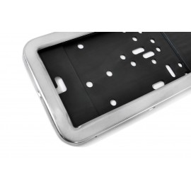 Amio - Πλαστικό Πλαίσιο Πινακίδας Κυκλοφορίας Inox Silver Εφέ Κουμπωτό με Τελάρο 53 x 12 cm για Εμπρός και Πίσω Πινακίδα Αυτοκινήτου - 1 τεμ. (01300/AM) Πινακίδες και Σήμανση americat.gr