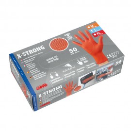 ΓΑΝΤΙΑ ΕΡΓΑΣΙΑΣ ΝΙΤΡΙΛΙΟΥ ΜΙΑΣ ΧΡΗΣΗΣ ΠΟΡΤΟΚΑΛΙ LARGE (L) X-STRONG LAMPA - 50 ΤΕΜ Γάντια Εργασίας americat.gr