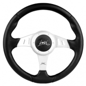 ΤΙΜΟΝΙ CHRONO 350mm ΤΡΙΑΚΤΙΝΟ ΜΑΥΡΟ ΜΕ ΑΣΗΜΙ LUISI - 1 ΤΕΜ. Τιμόνια americat.gr