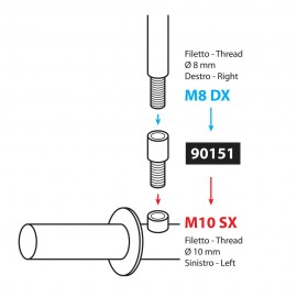 ΑΝΤΑΠΤΟΡΑΣ ΓΙΑ ΚΑΘΡΕΠΤΗ ΜΗΧΑΝΗΣ M8 DX-M10 SX -1ΤΕΜ Καθρέπτες americat.gr