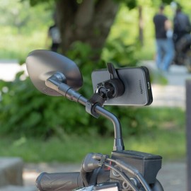 Βάση Στήριξης Κινητού Bar της σειράς Titan Optiline για Καθρέπτες ή Μπάρες Μηχανής ή Ποδηλάτου με διάμετρο από 9 mm έως 18 mm και σύστημα Duolock, συμβατή με Θήκες ή Αντάπτορες Κινητού Optiline Μηχανή americat.gr