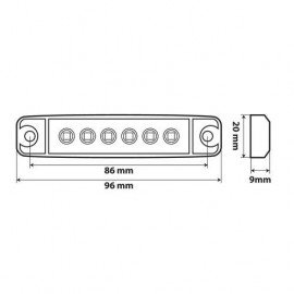 ΦΩΣ ΟΓΚΟΥ 6LED ΚΟΚΚΙΝΟ 12/24V 96mm ΑΔΙΑΒΡΟΧΟ 1ΤΕΜ. Φώτα Ογκου americat.gr