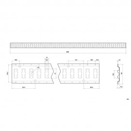 Lampa - Μπάρα Σιδήρου Κόφας για Καρότσα Διάτρητη για Υποδοχή Γάντζων Συγκράτησης Φορτίου 3000x12x131mm max 1100kg για Φορτηγά και Trailer - 1 τεμ. (L9725.0) Διάφορα americat.gr