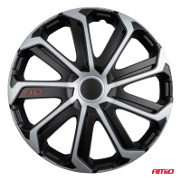 Amio - Σετ Τάσια Τροχών 14'' ιντσών, Μοντέλο EVO, Χρώμα Μαύρο / Ασημί – Σετ 4 τεμαχίων σε Κουτί (9740/AM) ΤΑΣΙΑ 14 ΙΝΤΣΕΣ americat.gr
