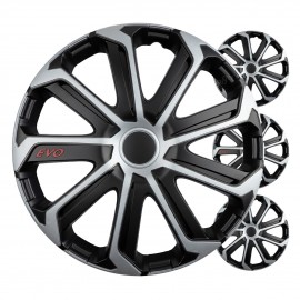 Amio - Σετ Τάσια Τροχών 14'' ιντσών, Μοντέλο EVO, Χρώμα Μαύρο / Ασημί – Σετ 4 τεμαχίων σε Κουτί (9740/AM) ΤΑΣΙΑ 14 ΙΝΤΣΕΣ americat.gr