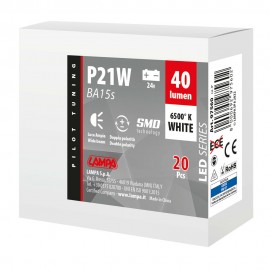P21W BA15s 24V 4SMDx1CHIP LED 40lm ΛΕΥΚΟ ΚΟΥΤΙ LAMPA - 20 ΤΕΜ. Με Κάλυκα americat.gr