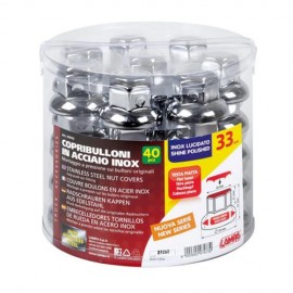 ΚΑΠΑΚΙΑ ΠΑΞΙΜΑΔΙΩΝ / ΜΠΟΥΛΟΝΙΩΝ ΦΟΡΤΗΓΟΥ ΧΑΛΥΒΔΙΝΑ INOX 33mm 40ΤΕΜ Διακόσμηση Τροχών americat.gr