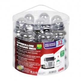 ΚΑΠΑΚΙΑ ΠΑΞΙΜΑΔΙΩΝ / ΜΠΟΥΛΟΝΙΩΝ ΦΟΡΤΗΓΟΥ INOX 32mm 40ΤΕΜ. Διακόσμηση Τροχών americat.gr