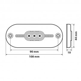ΦΩΣ ΟΓΚΟΥ ΦΟΡΤΗΓΟΥ 24V 5LED 108x44mm ΛΕΥΚΟ ΑΔΙΑΒΡΟΧΟ LAMPA -1ΤΕΜ. Φώτα Ογκου americat.gr