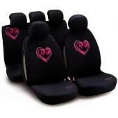 Bottari - ΚΑΛΥΜΜΑΤΑ ΚΑΘΙΣΜΑΤΩΝ ΜΑΥΡΑ ΡΟΖ ΚΑΡΔΙΕΣ BOTTARI - 1 σετ. (ΒΟΤ29002) Ολοκληρωμένα σετ Καλυμμάτων americat.gr