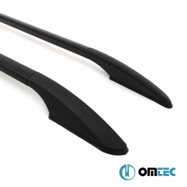 Omtec - Παράλληλες Μπάρες Οροφής Διαιρούμενες για Nissan NV200 2010 > / Chevrolet City Express 2015 > από Αλουμίνιο σε Μαύρο Χρώμα και Μέγιστο Βάρος Φορτίου 75 kg - 2 τεμ. (D5035933B/OM) Παράλληλες Μπάρες Οροφής americat.gr
