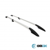 Omtec - Παράλληλες Μπάρες Οροφής Διαιρούμενες για Nissan NV200 2010 > / Chevrolet City Express 2015 > από Αλουμίνιο σε Ασημί Χρώμα και Μέγιστο Βάρος Φορτίου 75 kg - 2 τεμ. (D5035933/OM) Παράλληλες Μπάρες Οροφής americat.gr