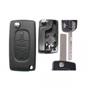 PEUGEOT ΑΝΑΔΙΠΛΟΥΜΕΝΟ ΑΝΤΑΛΛΑΚΤΙΚΟ ΚΛΕΙΔΙ ΜΕ ΚΑΛΥΜΜΑ 3 ΚΟΥΜΠΙΩΝ / ΛΑΜΑ HU83 (ΜΕ ΥΠΟΣΤΗΡΙΞΗ ΜΠΑΤΑΡΙΑΣ) DGA - 1 ΤΕΜ. ΑΝΤΑΛΛΑΚΤΙΚΑ ΚΛΕΙΔΙΑ ΜΑΡΚΕ americat.gr