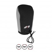 ΚΑΛΥΜΜΑ ΓΙΑ ΠΟΜΟΛΟ ΤΑΧΥΤΗΤΩΝ GEAR KNOB COVER ΜΑΥΡΟ/ΓΚΡΙ ΜΙΚΡΟΦΙΜΠΡΑ 95x45mm SIMONI RACING - 1 TEM. Καλύμματα Πόμολων Ταχυτήτων americat.gr