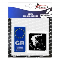 GREECE ΑΥΤΟΚΟΛΛΗΤΟ GR ΚΑΘΕΤΟ 10,4 Χ 4,5 cm ΚΑΙ ΧΑΡΤΗΣ ΕΛΛΑΔΟΣ 8 Χ 8 cm (ΜΑΥΡΟ) ΜΕ ΕΠΙΚΑΛΥΨΗ ΣΜΑΛΤΟΥ - 2 ΤΕΜ. Αυτοκόλλητα Διακοσμητικά americat.gr