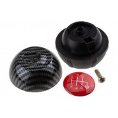 ΠΟΜΟΛΟ ΤΑΧΥΤΗΤΩΝ ΜΕ ΕΝΔΕΙΞΗ 6 ΤΑΧΥΤΗΤΩΝ ΣΕ ΚΟΚΚΙΝΟ-ΜΑΥΡΟ-ΚΑΡΜΠΟΝ ΧΡΩΜΑ ΓΙΑ FIAT 500 ABARTH 2007+ NTY - 1 ΤΕΜ. Πόμολα και Φούσκες Ταχυτήτων americat.gr