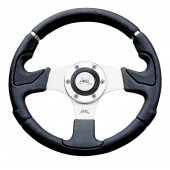 ΤΙΜΟΝΙ KOBRA EVO 320mm ΜΑΥΡΟ/ΑΣΗΜΙ ΚΕΝΤΡΟ LUISI Τιμόνια americat.gr