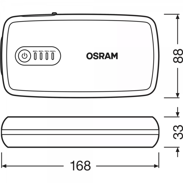 ΕΚΚΙΝΗΤΗΣ ΜΠΑΤΑΡΙΑΣ/POWER BANK/ΦΑΚΟΣ/2xUSB (6000cc ΒΕΝΖΙΝΗ/3000cc DIESEL) 12V 13000mAh 490g OSRAM - 1 ΤΕΜ Εκκινητές Μπαταρίας americat.gr