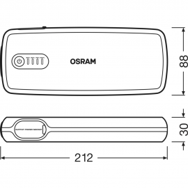 ΕΚΚΙΝΗΤΗΣ ΜΠΑΤΑΡΙΑΣ/POWER BANK/ΦΑΚΟΣ/2xUSB (8000cc ΒΕΝΖΙΝΗ/4000cc DIESEL) 12V 16800mAh 700g OSRAM - 1 ΤΕΜ. Εκκινητές Μπαταρίας americat.gr