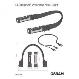 ΦΑΚΟΣ ΕΡΓΑΣΙΑΣ ΓΙΑ ΣΤΗΡΙΞΗ ΣΤΟ ΛΑΙΜΟ ΜΕ ΚΥΡΤΟ ΒΡΑΧΙΟΝΑ USB/ IP54 130lm & 265lm OSRAM - 1 ΤΕΜ. Φακοί americat.gr