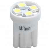 T10 W5W 12V W2,1x9,5d LED 4xSMD3528 ΛΕΥΚΟ (ΚΑΡΦΩΤΟ ΑΚΑΛΥΚΟ) 1ΤΕΜ. M-TECH Χωρίς Κάλυκα americat.gr