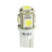 T10 W5W 12V W2,1x9,5d LED 5xSMD5050 ΛΕΥΚΟ (ΚΑΡΦΩΤΟ ΑΚΑΛΥΚΟ) 1ΤΕΜ. M-TECH Χωρίς Κάλυκα americat.gr