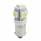 T4W 12V 1,2W BA9s (ΜΙΝΙΟΝ) LED 5xSMD5050 ΛΕΥΚΟ 1ΤΕΜ. M-TECH Με Κάλυκα americat.gr