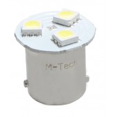 R5W/R10W 12V BA15s LED 3xSMD5050 ΛΕΥΚΟ (ΜΟΝΟΠΟΛΙΚΟ) 1ΤΕΜ. Με Κάλυκα americat.gr